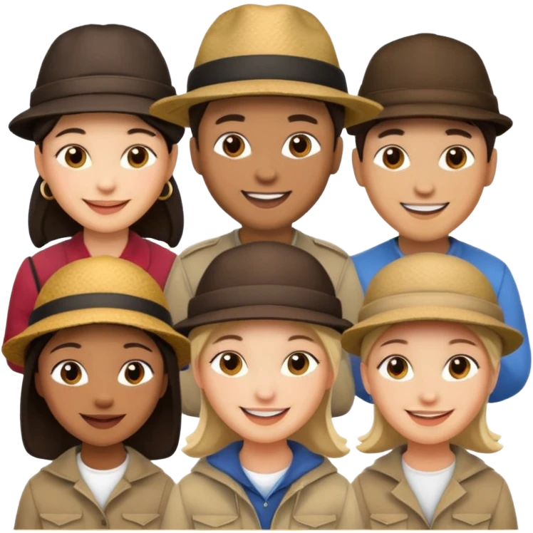 masked people with hats emoji