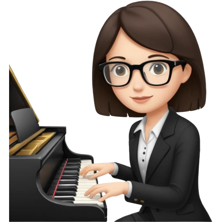 Brunette glassespianist emoji