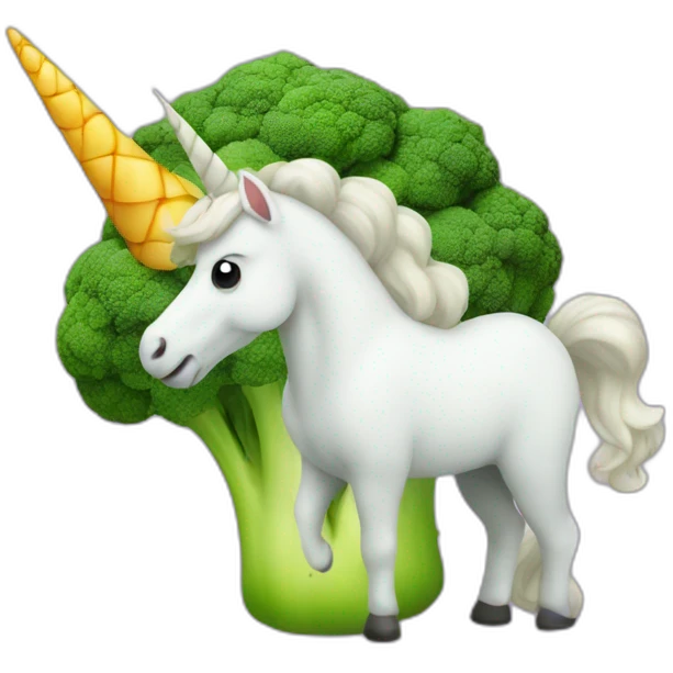 A unicorn in the shape of broccoli emoji