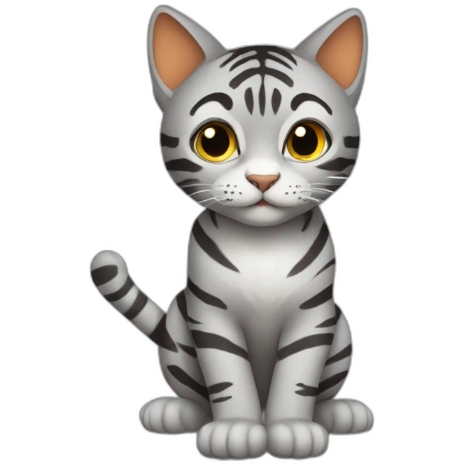 Chat-roux-avec-chat-tigrer-gris emoji