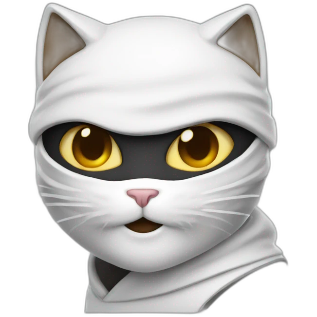 Cat ninja white pastry emoji