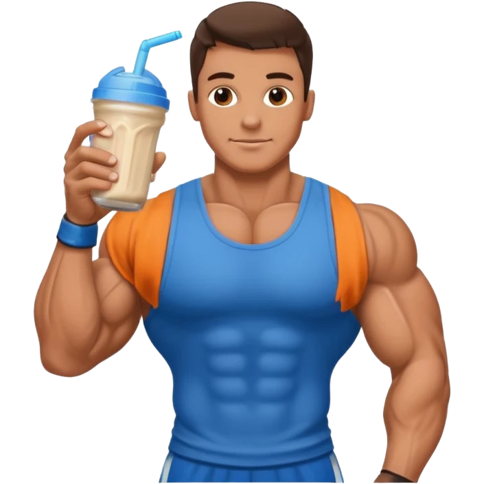 bodybuilder with potein shake emoji