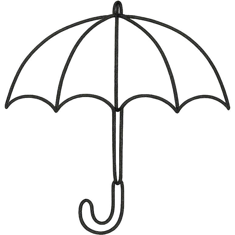 umbrella, hand drawn outline icon style emoji