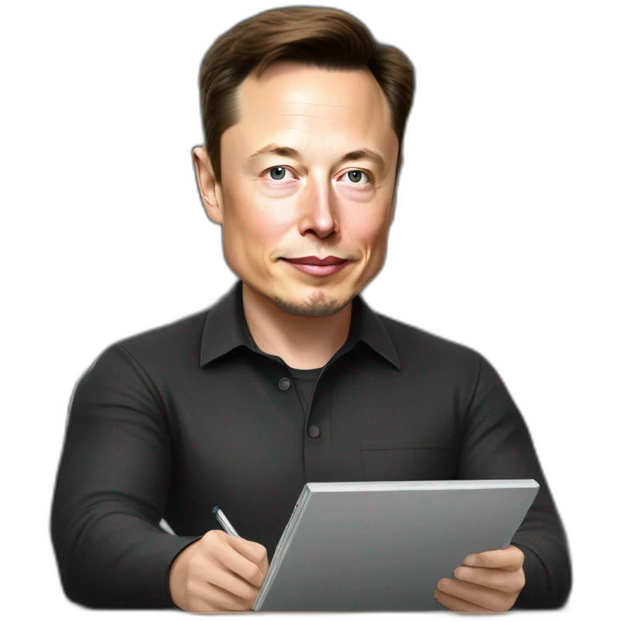 elon musk writing on chalkboard emoji