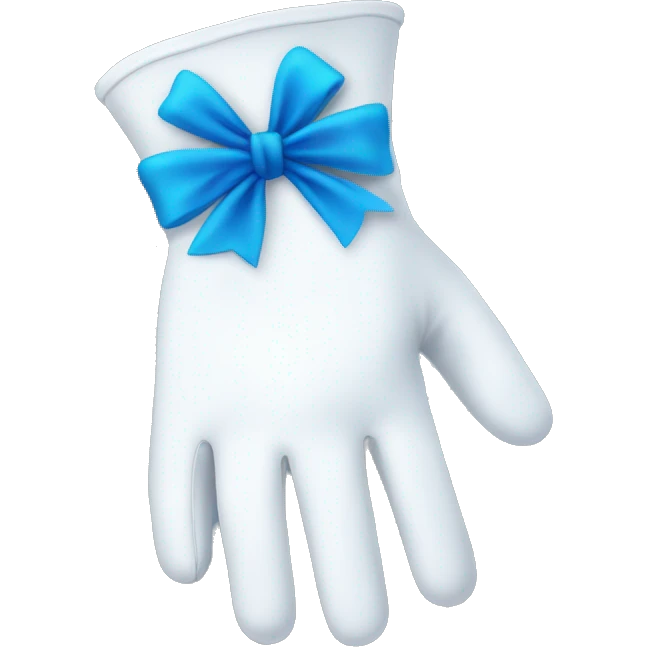 White gloves with blue bow emoji