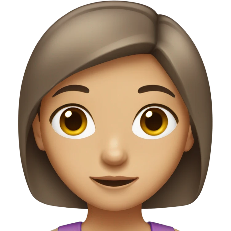 brown hair brown eyes girl mid length hair emoji