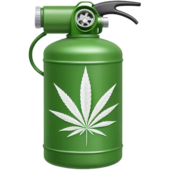 Plastic gasoline canister with a cannabis leaf emoji