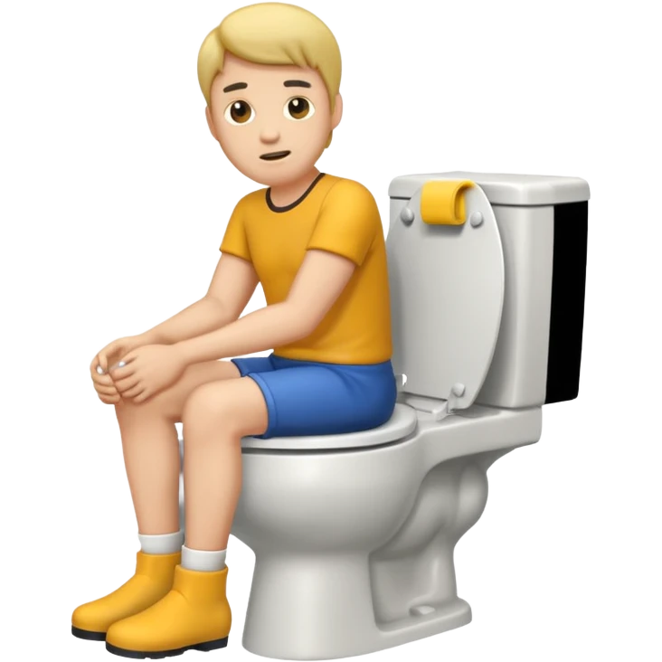 Man sitting on toilet emoji