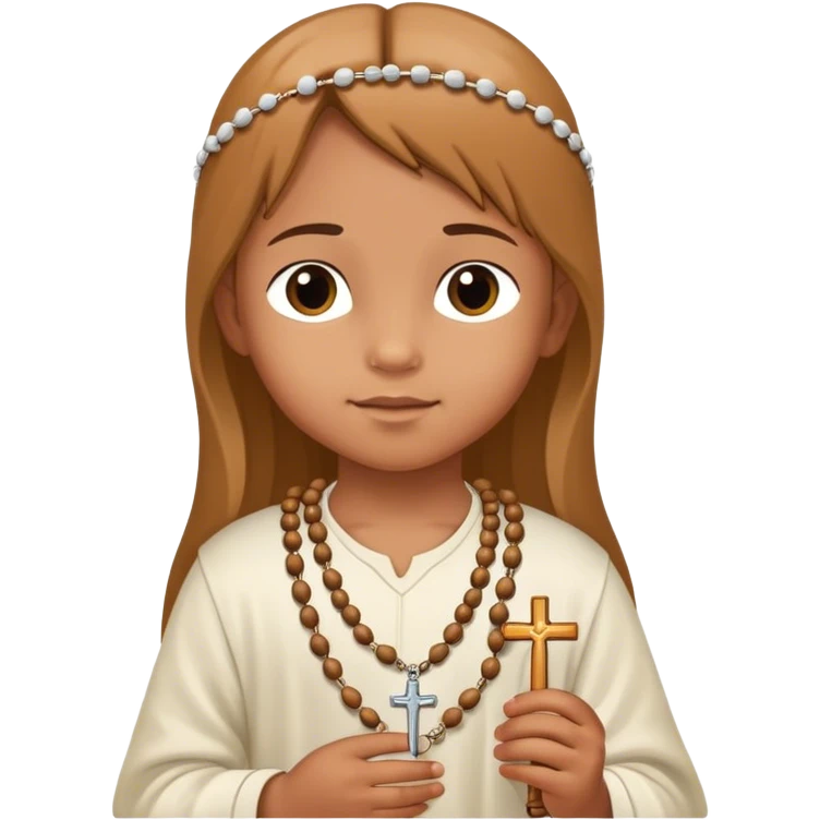 child with a rosary emoji