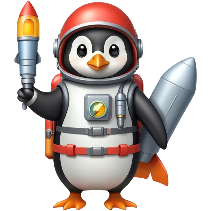 Penguin as rocket  emoji