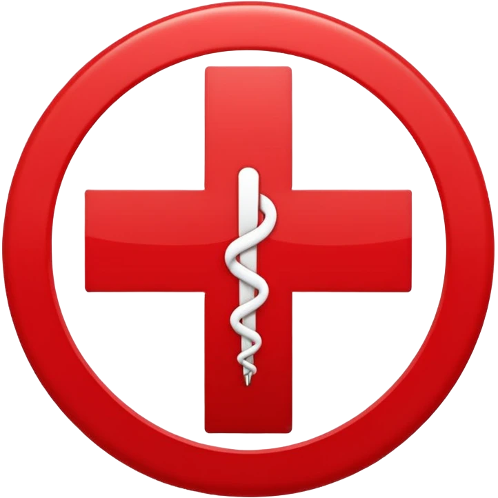 Front-facing medical cross symbol inside a simple circle, minimal line-art, clean modern style, straight angle, simple outlines, no background, transparent, represents “health / medical challenges / difficulty emoji