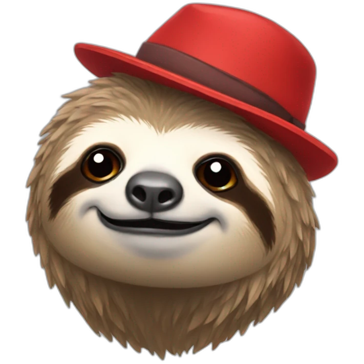 chilled-sloth-in-red-hat emoji