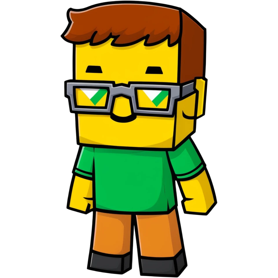 sponge with buck teeth and glasses wearing a Minecraft shirt emoji