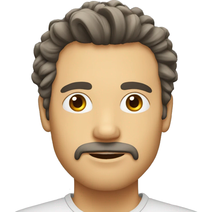 uomo rozzo, capelli lunghi castani emoji