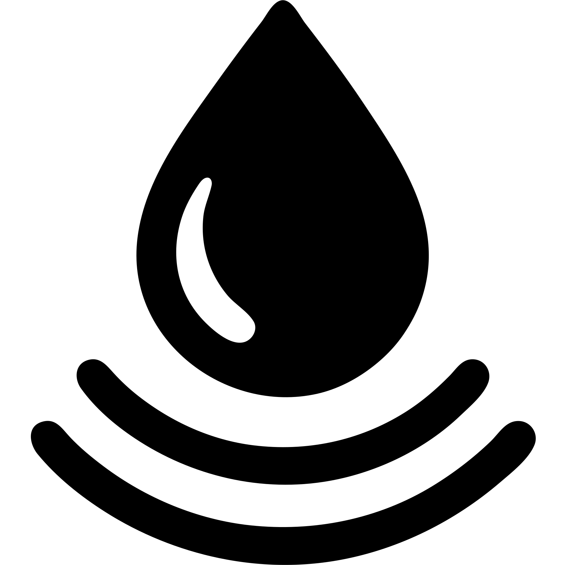 solid icon of a water droplet on glossy black mirror paint, minimal repellent effect with lines, elegant and minimal emoji