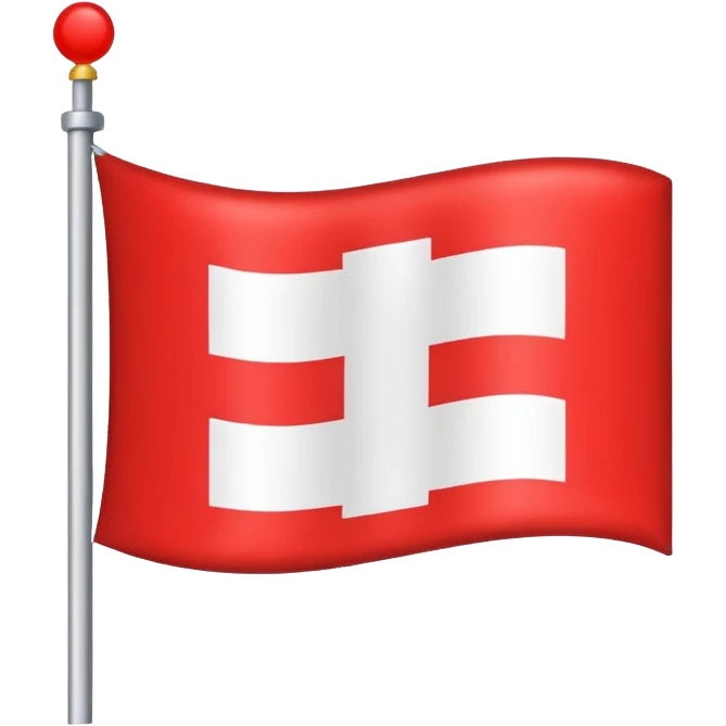 Flag red background red cross emoji
