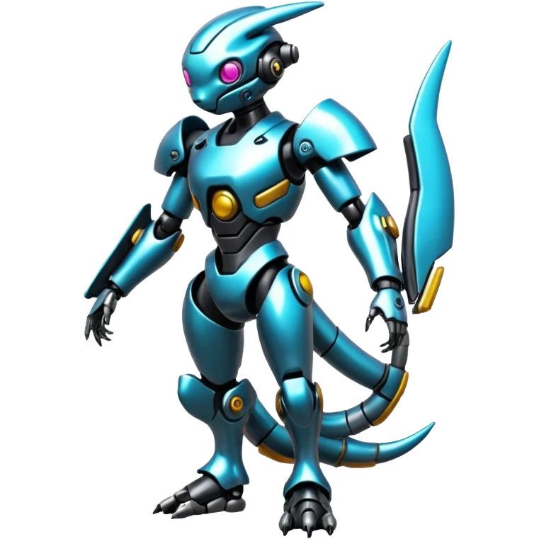 Cyberpunk complex glossy shiny alloy aesthetic-scenery-Fakémon-creature (full body) emoji