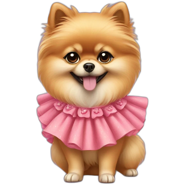 pomeranian in dress emoji