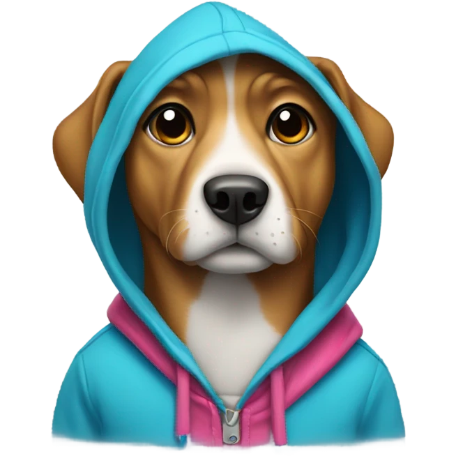 Dog wearing hoodie emoji