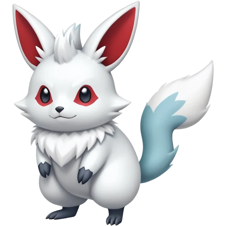 Shiny White Furry Snowy Ice-type Zangoose-Minccino-Emolga-Hybrid (Full body) emoji