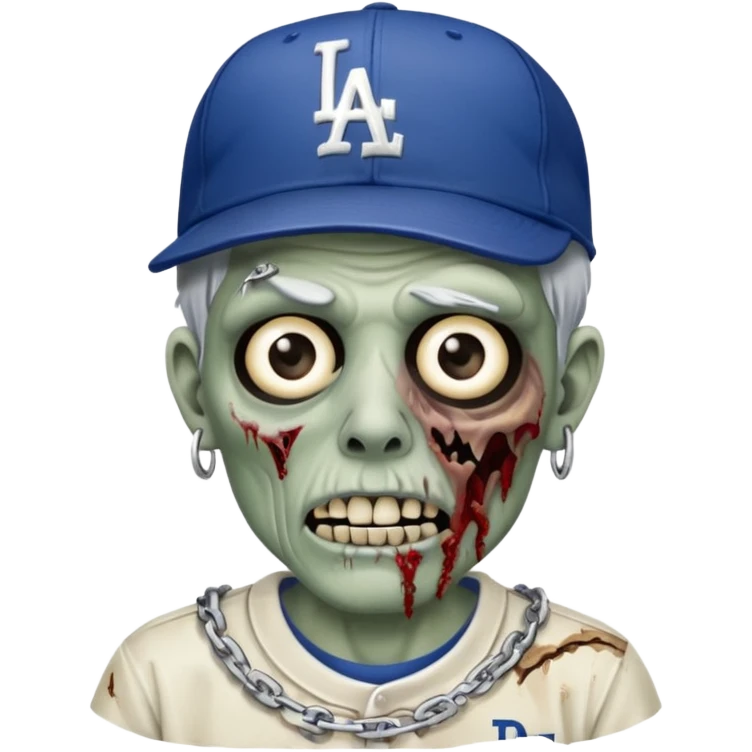 Zombie con gorra de los Dodgers y cadena de plata  emoji