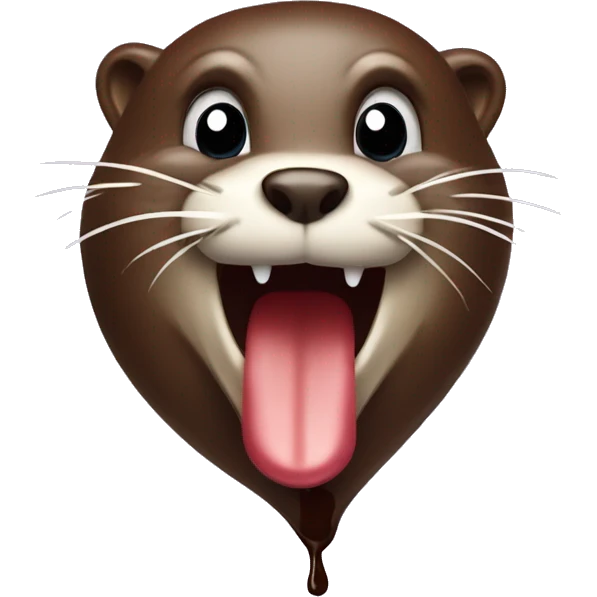 Crazy rabid otter with a chocolate malt emoji