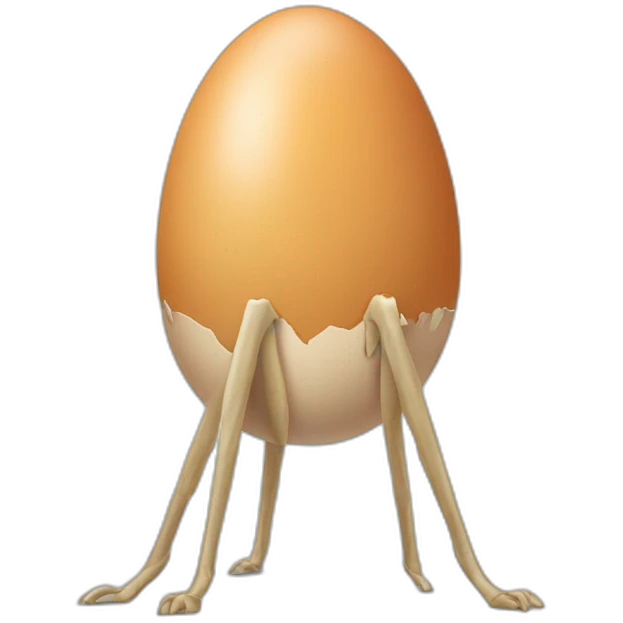 Egg with long man legs emoji