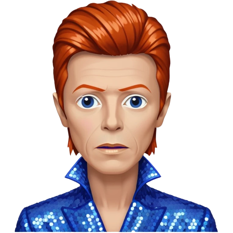 David Bowie with periwinkle sequin outfit emoji