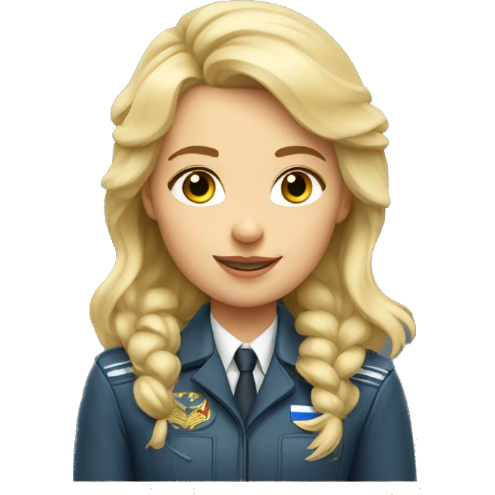Blonde russian Pilot Girl emoji