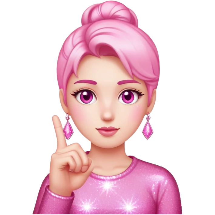 pink sparkly girly middle finger  emoji