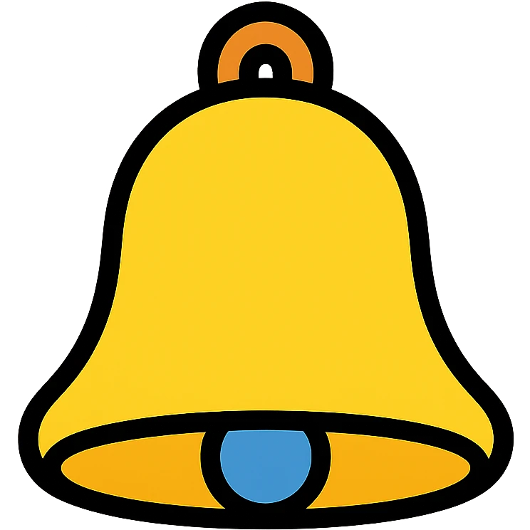 bell icon, simple and clear, modern icon style emoji