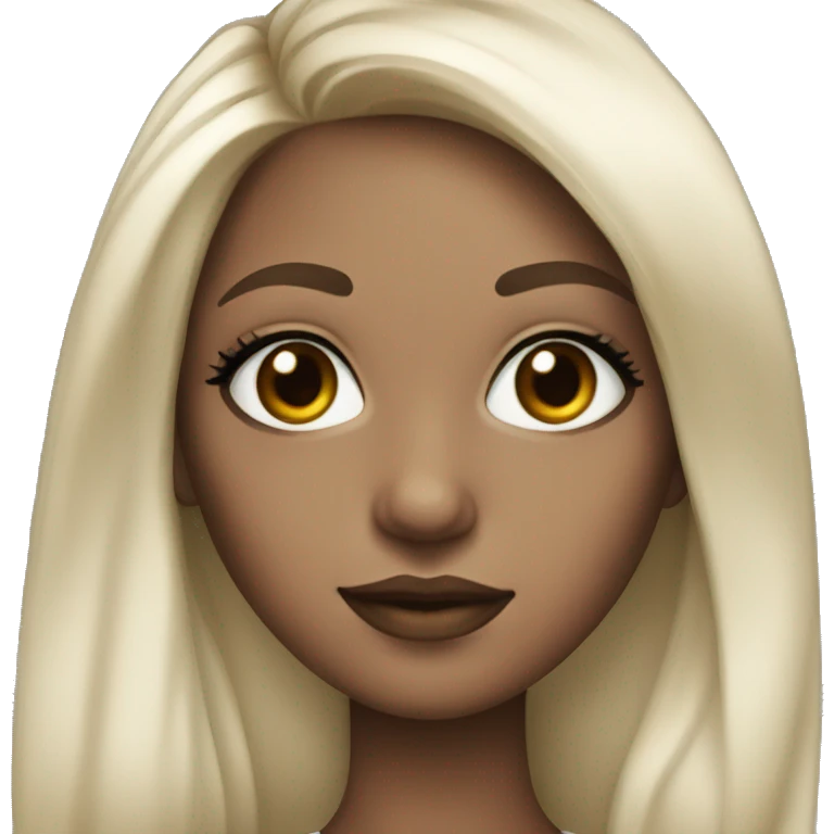 Girl with makeup and long lashes long hair white skin in class emoji