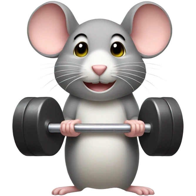 mouse lifting weights emoji