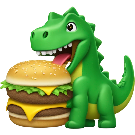 green dinasour eating macdonalds emoji