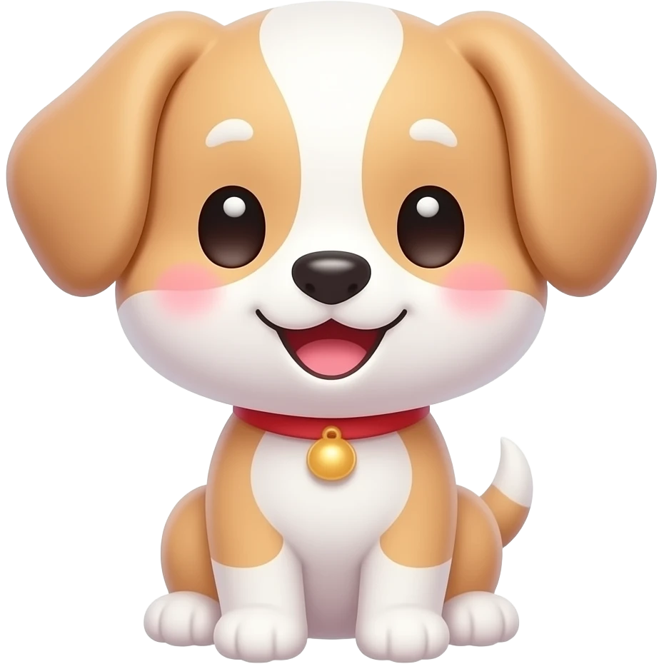 cute chibi puppy pudding character, soft pastel colors, smiling face, kawaii style, transparent background emoji