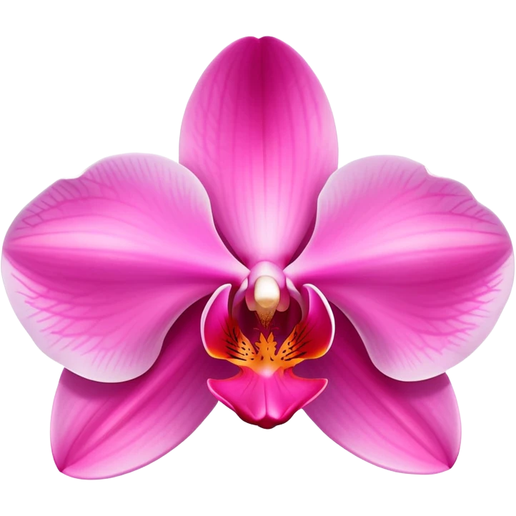 Elegant pink phalaenopsis moth orchid with vibrant rosy petals and two visible green leaves at the base emoji
