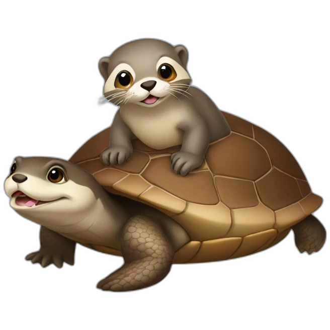 Loutre sur une tortue emoji