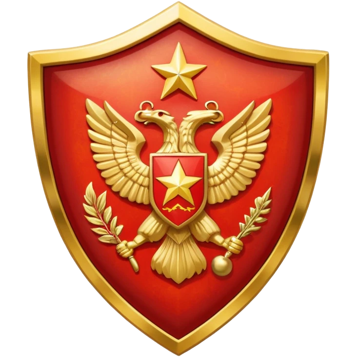 a shiny shield with the USSR flag inside emoji