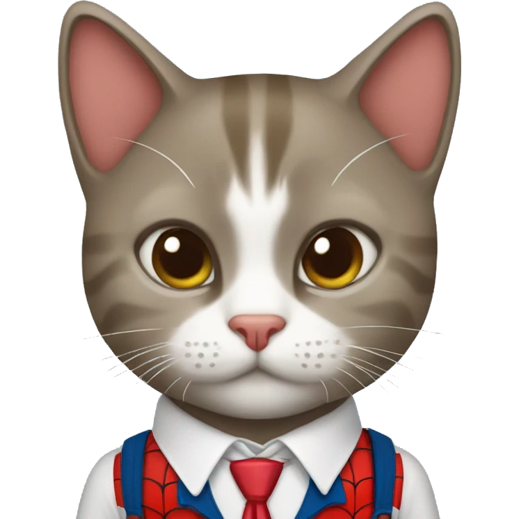 Una gato con traje de espiderman emoji