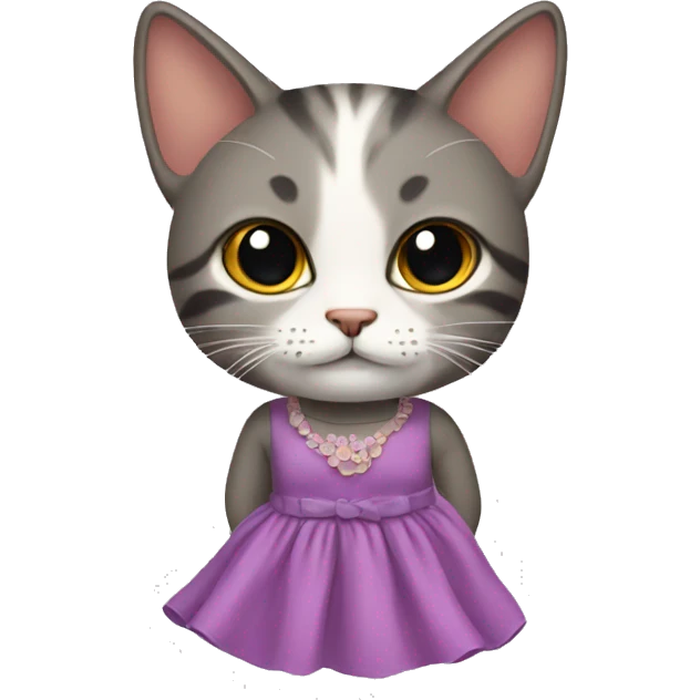 Cat wearing a dress emoji