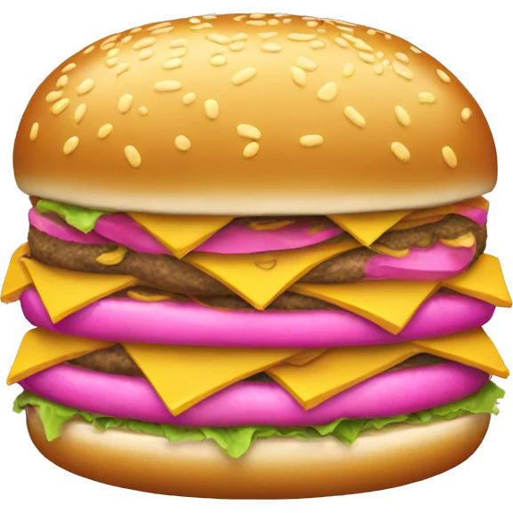 Pink and gold cheeseburger  emoji