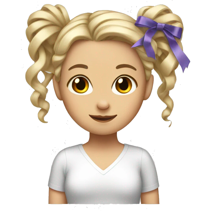 white girl with ribbons in her hair emoji