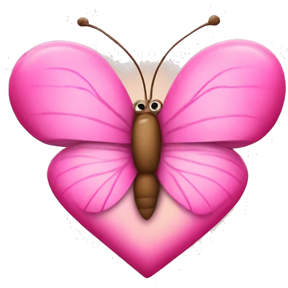 Pink Heart With a butterfly  emoji