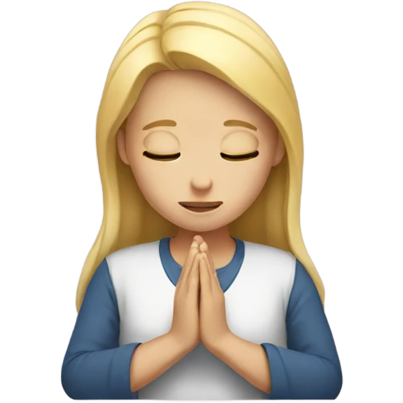 A blonde girl praying  emoji