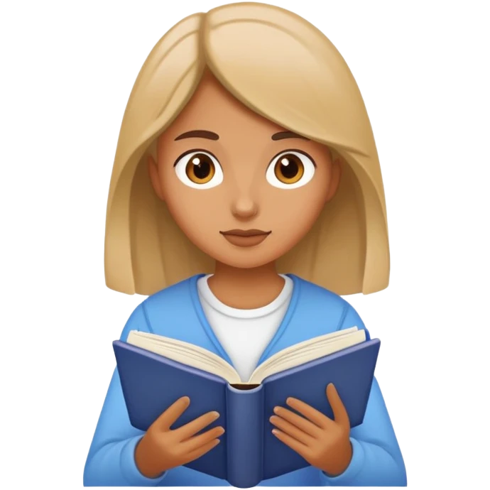 Girl reading book emoji