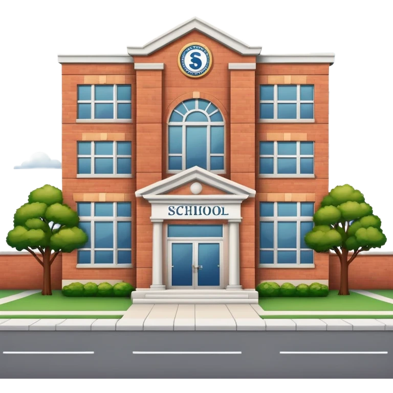 School building with a name plaque emoji