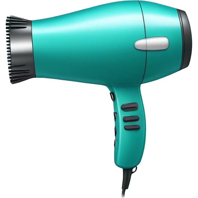 Realistic isolated teal hair dryer emoji