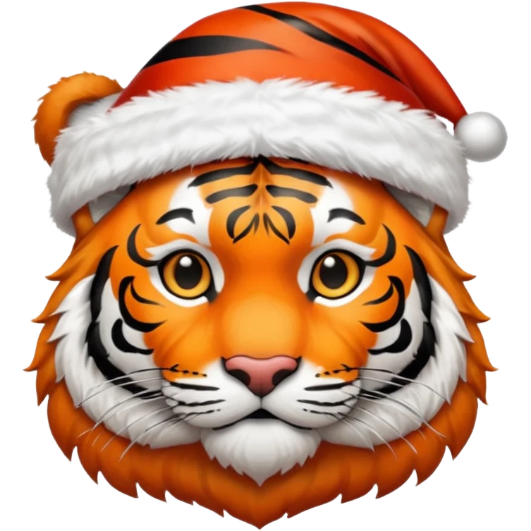 tiger with santa claus hat emoji