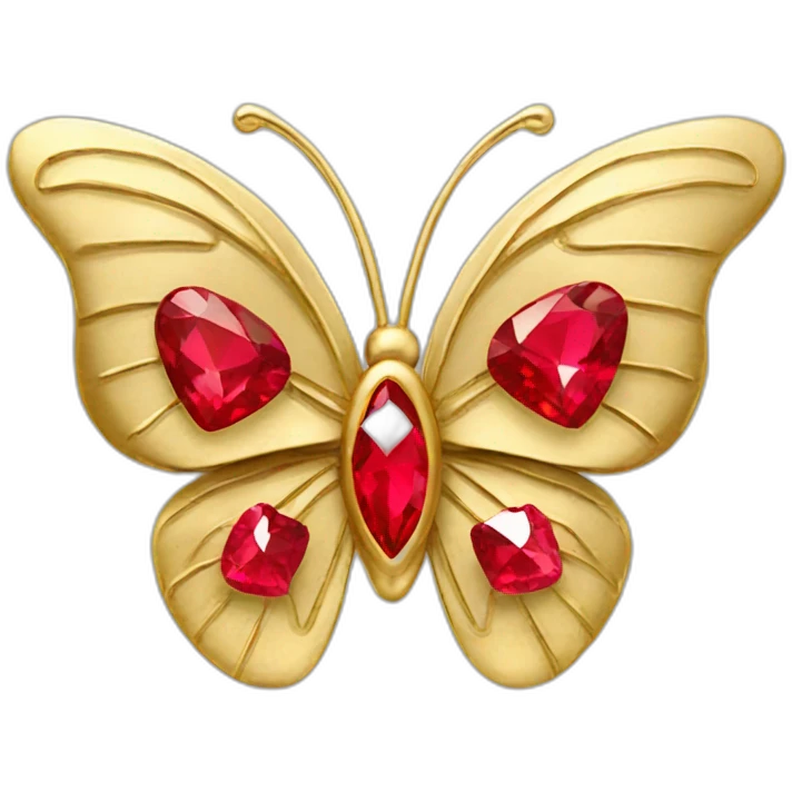 gold butterfly jewel with red diamond hearts emoji