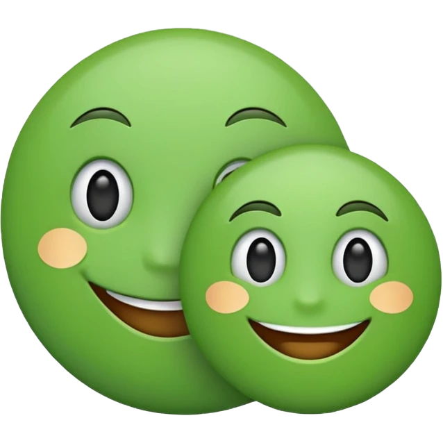 two green emojis one smaller than the other  emoji